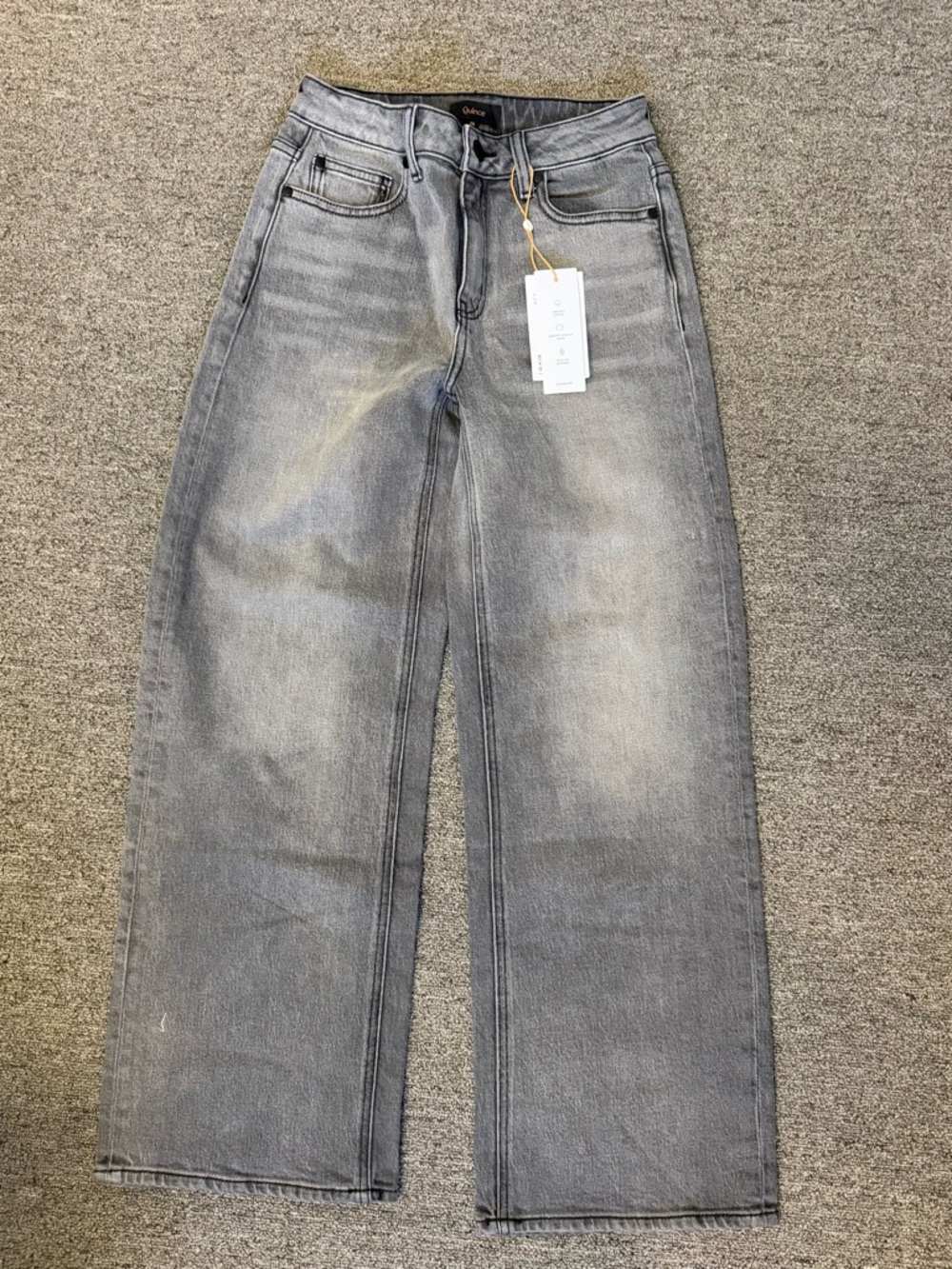 Quince Gray Wide-Leg Denim Jeans